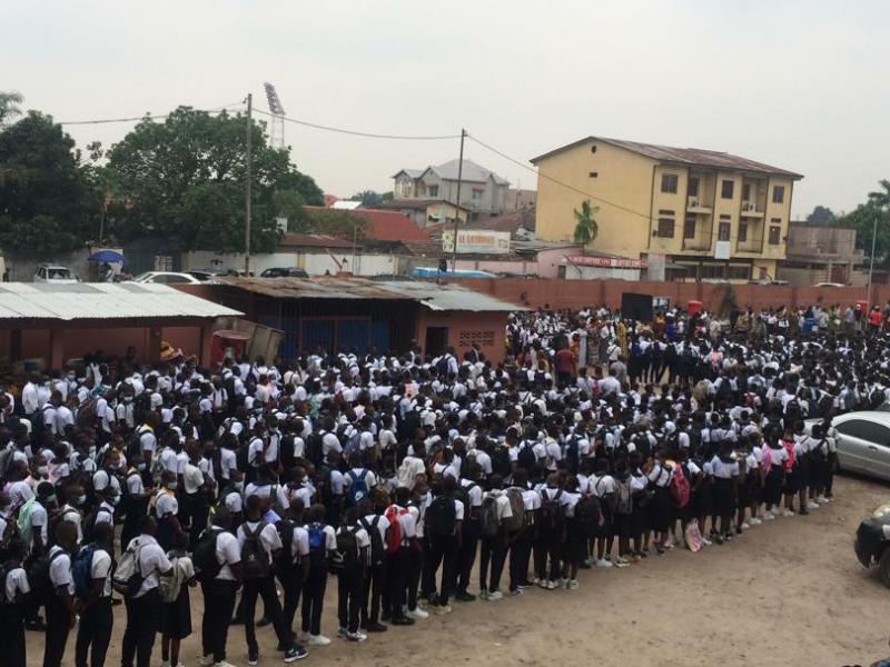 Élèves du complexe scolaire Monsengwo à la rentrée de ce 04 octobre 2021-2022