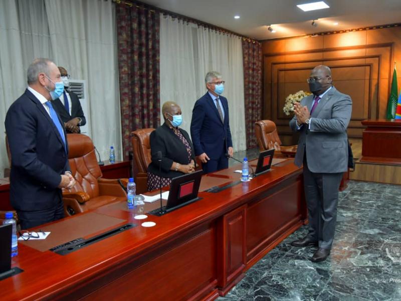 Félix Tshisekedi et une délégation de l'ONU conduite par Jean-Pierre Lacroix