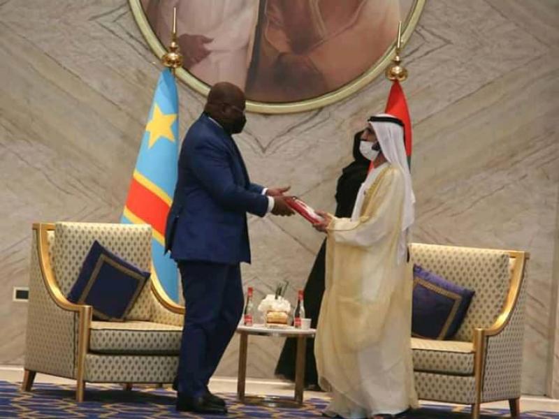 Le Président congolais, Félix Tshisekedi et le Souverain de Dubai, Vice-Président de la fédération des Émirats arabes unis.