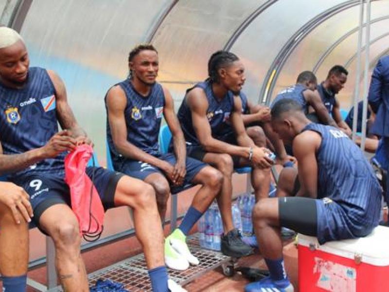 Les Léopards de la RDC, lors d'une séance d'entraînement au stade des martyrs de Kinshasa.