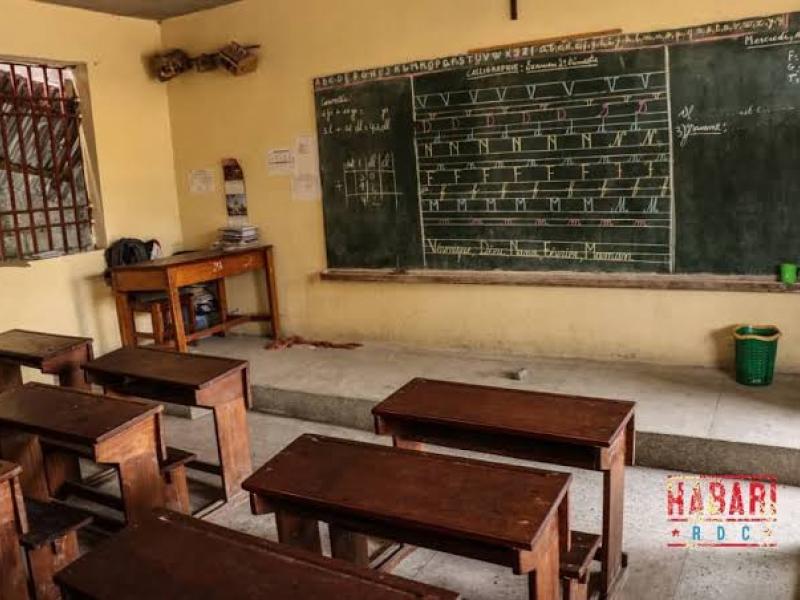 Une salle de cours d'un établissement public en RDC [ photo d'illustration]