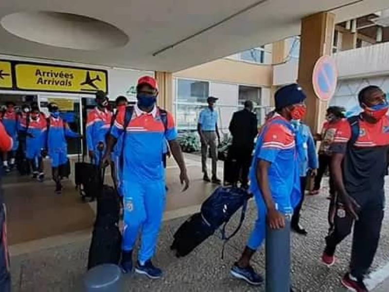 Les Léopards de la RDC à l'aéroport de Dar es salam, en Tanzanie.