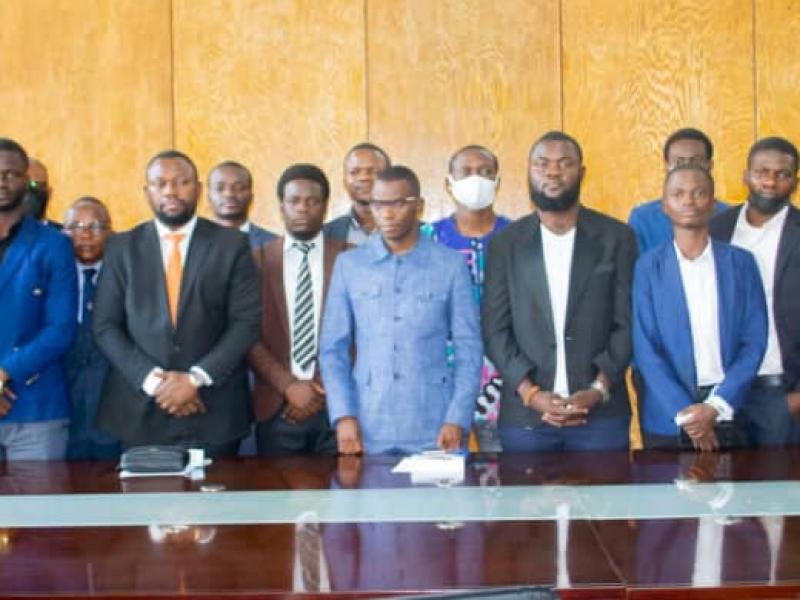 Quelques activistes des mouvements citoyens au cabinet de Mbosso Nkodia