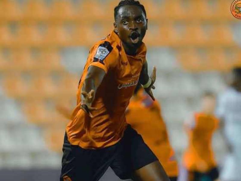 L'international congolais, Chadrack Muzungu en pleine célébration du but