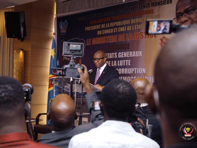 Le PM Sama Lukonde pendant son allocution lors de la cérémonie de lancement des États généraux de la lutte contre la corruption