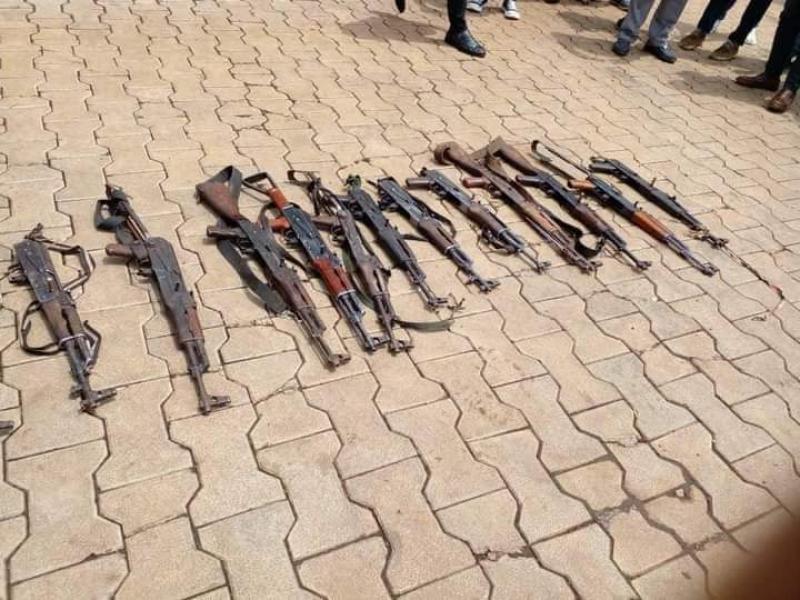 Les armes saisies pendant la traque des rebelles à Bukavu, ce mercredi 03 novembre