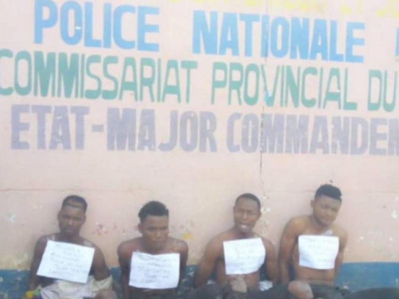 Les présumés criminels appréhendés par la police au Kasaï