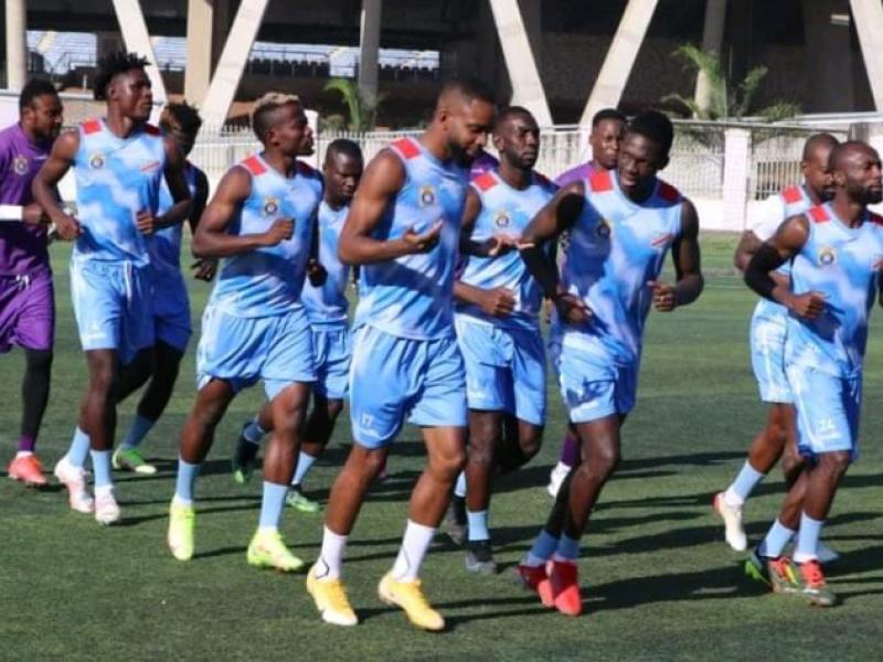 Les douze Léopards de la RDC, lors d'une séance d'entraînement, à Dar es salam.