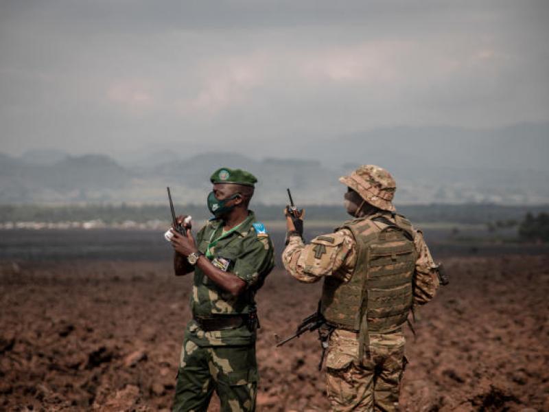 Des militaires congolais à Goma, dans la province du Nord-Kivu, le 14 juin 2021. GUERCHOM NDEBO / AFP