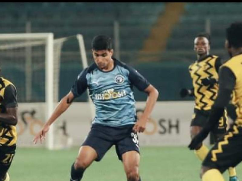 L'image de l'action du but de Pyramids FC face, à l'AS Maniema Union.
