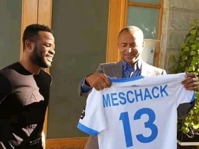 Meschack Elia et le Président du TP Mazembe, Moïse Katumbi.