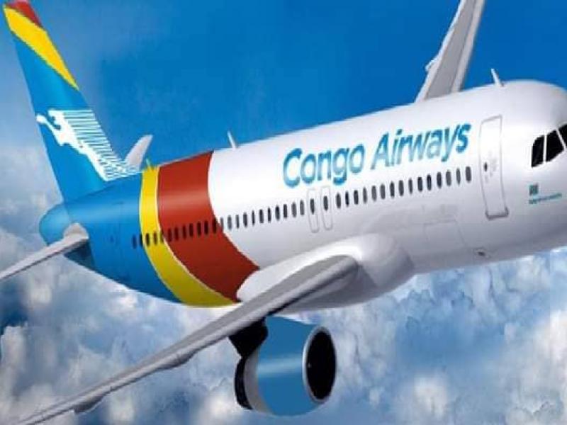 l'Airbus 320 de Congo Airways dans les airs