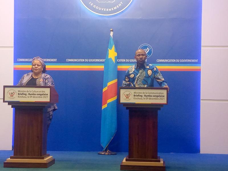 Briefing Presse tenu par la ministre de la culture et son collègue ministre de médias Patrick Muyaya, jeudi 09 décembre