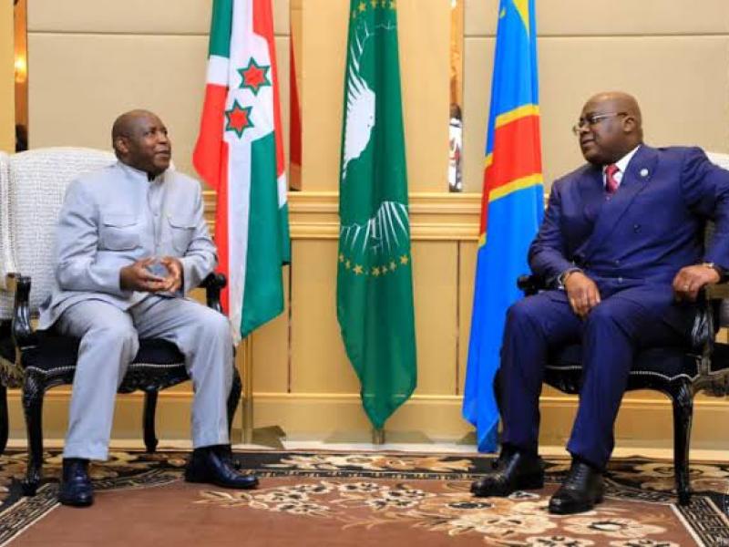 Le président Félix Tshisekedi et son homologue Burundais Evariste Ndayishimiye [ Photo d'illustration]
