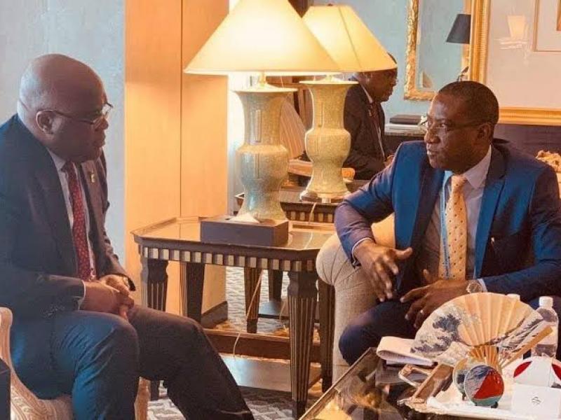 Le chef de l'état, Félix Tshisekedi et son directeur de cabinet, Guylain Nyembo