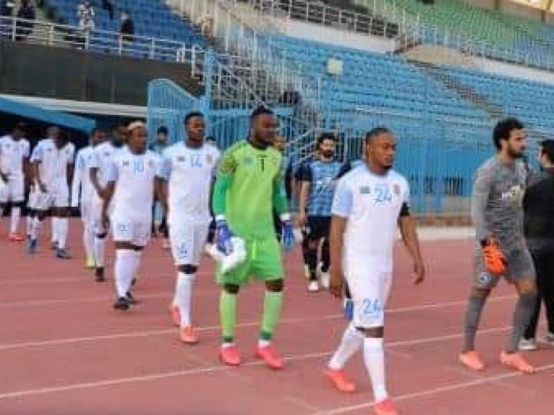 Les léopards de la RDC, lors de la rencontre face au Pyramids FC d'Égypte.