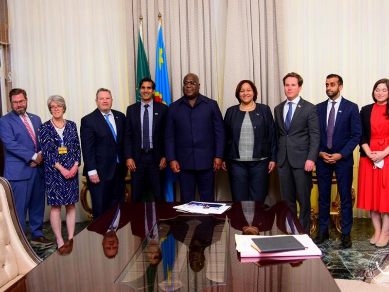 Le président Félix Tshisekedi et une délégation américaine conduite par M.Dakeep Singh, directeur adjoint du conseil national de sécurité
