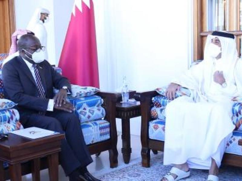 Le VPM des affaires étrangères et l'Altesse Tamin Hamad échangent sur le projet de modernisation des aéroports en RDC