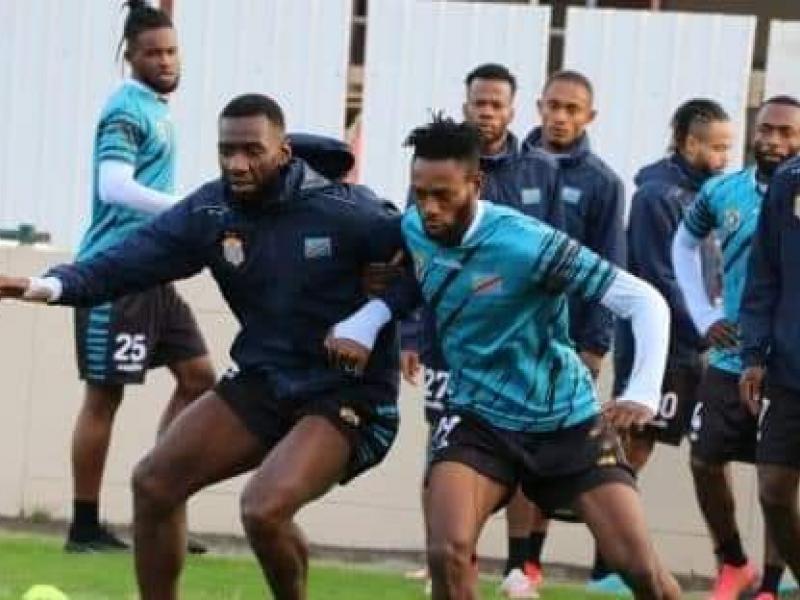Les Léopards de la RDC, en pleine séance d'entraînement à Manama.