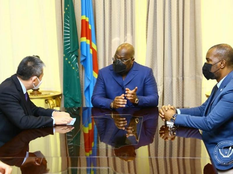 Félix Tshisekedi lors d'un échange avec le représentant spécial de l'ONU pour la région des grands Lacs