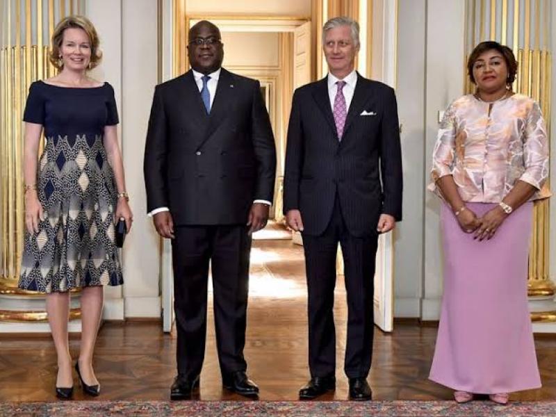 Le président Félix Tshisekedi et son épouse Denise Nyakeru reçu par le couple Royal de Belgique [ Photo d'illustration]