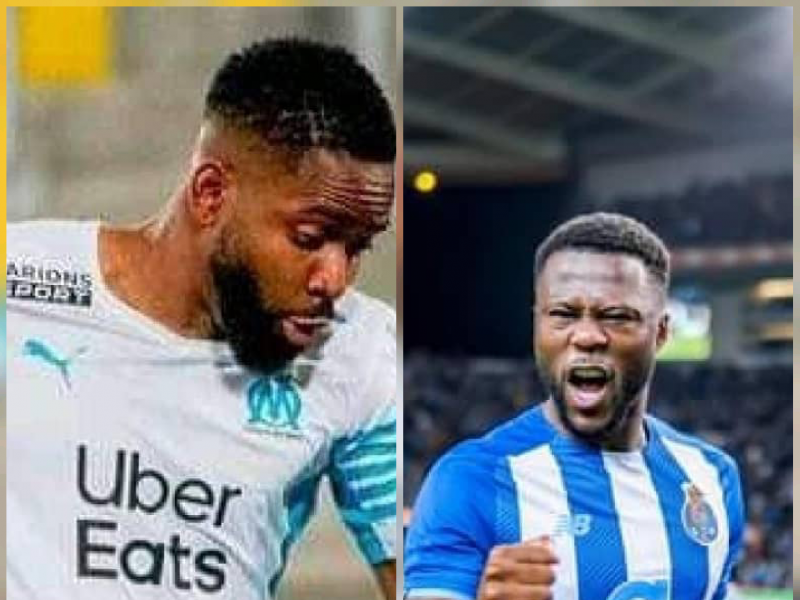 Cédric Bakambu, sous les couleurs de l'OM, et Chancel Mbemba, sous les couleurs du FC Porto