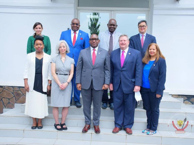 Le premier ministre Sama Lukonde et la délégation du bureau international des affaires du travail des USA