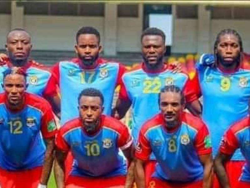 L'équipe nationale de la RDC, lors de la rencontre face à Madagascar, au stade des martyrs de Kinshasa.