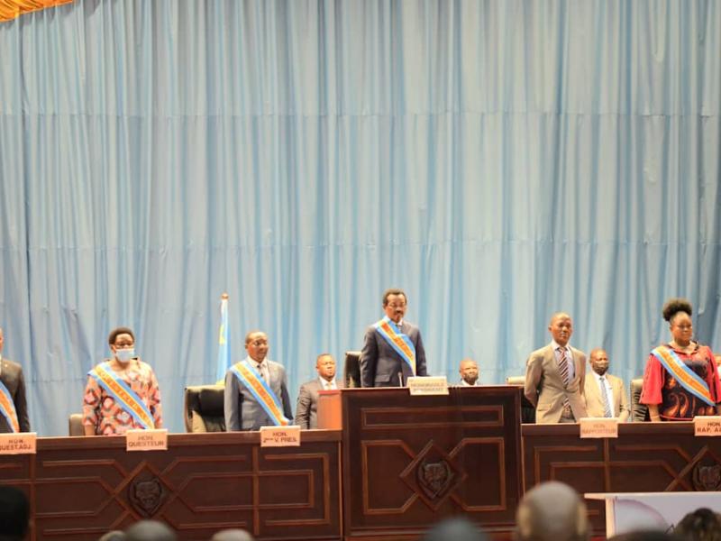 Les membres du bureau de l'assemblée nationale à l'ouverture de la session parlementaire de mars 2022