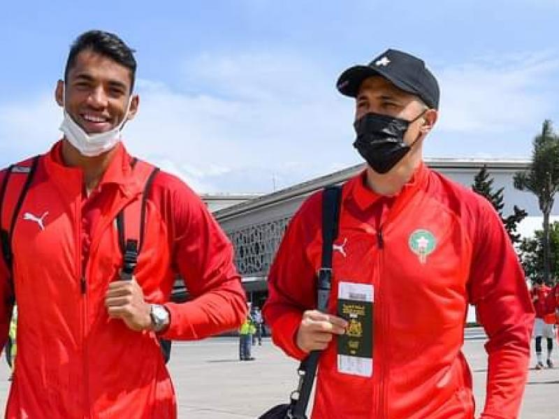 Les joueurs marocains, quelques heures avant leur arrivée à Kinshasa.