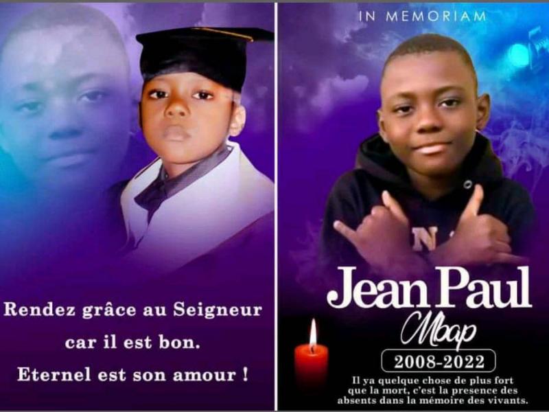 L'affiche des obsèques de Jean Paul Mbap