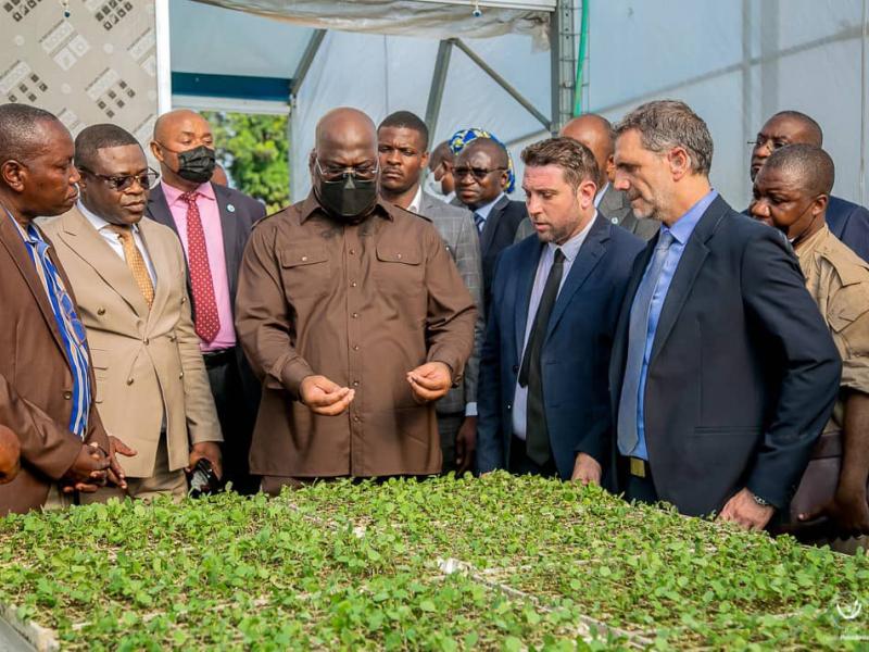 Le président Félix Tshisekedi lors de sa visite au parc agro- industriel et présidentiel de la Nsele