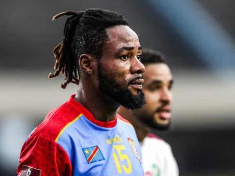 Christian Luyindama lors du barrage aller des éliminatoires du mondial Qatar 2022 disputé au stade des martyrs de Kinshasa.