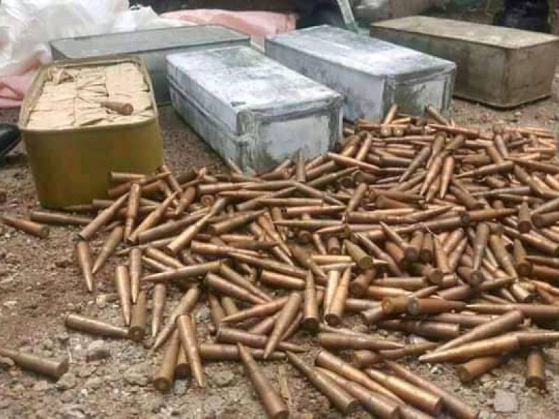 Photo d'illustration : caissettes à munitions saisies par les forces de l'ordre lors d'une opération de coup d'arrêt d'un véhicule suspecté au départ sur la route Goma-Masisi