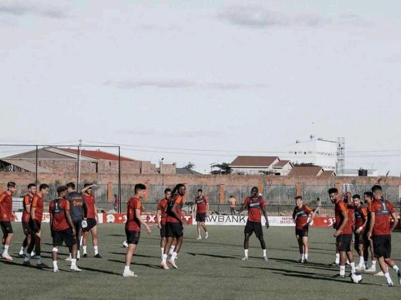 Les joueurs de la Renaissance Sportive de Berkane lors d'une séance d'entraînement à Joli parc 