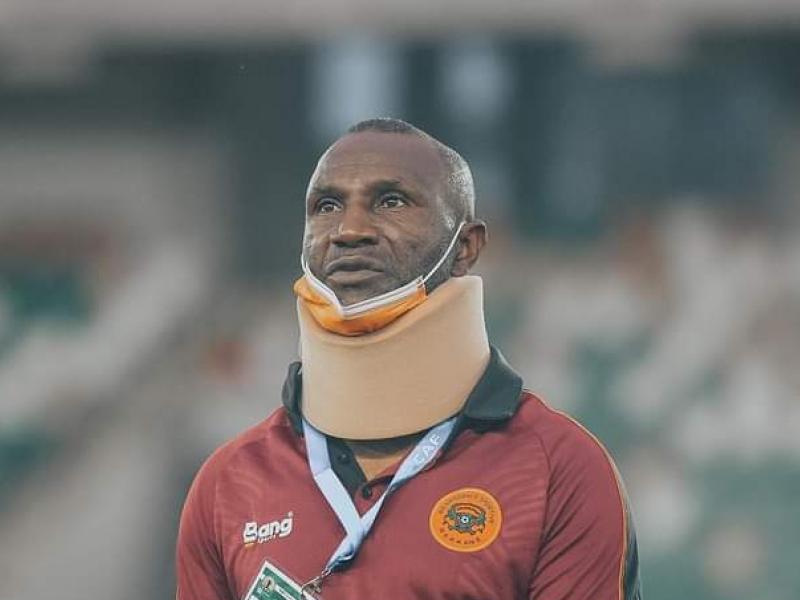 Florent Ibenge sous les couleurs de la RS Berkane, lors de la finale face à Orlando Pirates.