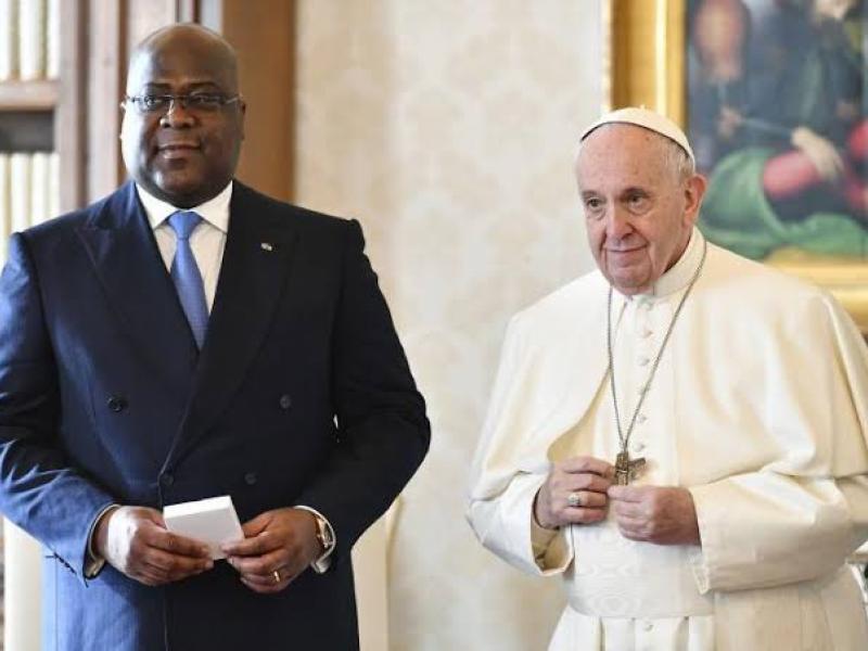 Le président Félix Tshisekedi et le pape François [ photo d'illustration]