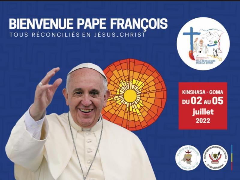 L'affiche officielle annonçant la visite du Pape François en RDC