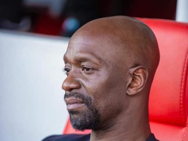 Claude Makelele, lors d'une rencontre de Ligue 2 congolaise, au stade des martyrs de Kinshasa.