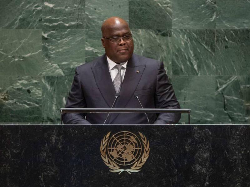 Le chef de l'État Félix Tshisekedi du haut de la tribune de l'assemblée générale de l'ONU