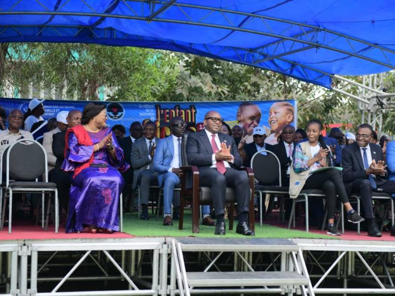 Le premier ministre Sama Lukonde à la clôture de la Quinzaine de l'enfant africain à l'Académie des Beaux-Arts, ce mardi 12 juillet