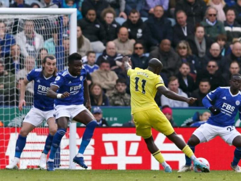 Yoane Wissa, lors d'une rencontre de Leicester-Brentford  de 2021-2022.
