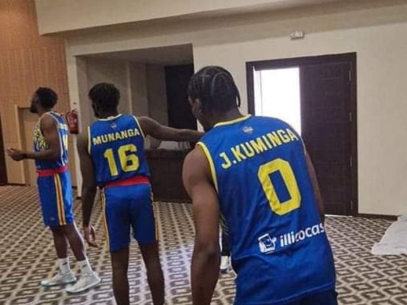 Jonathan Kuminga et ses coéquipiers de la sélection nationale de la RDC.
