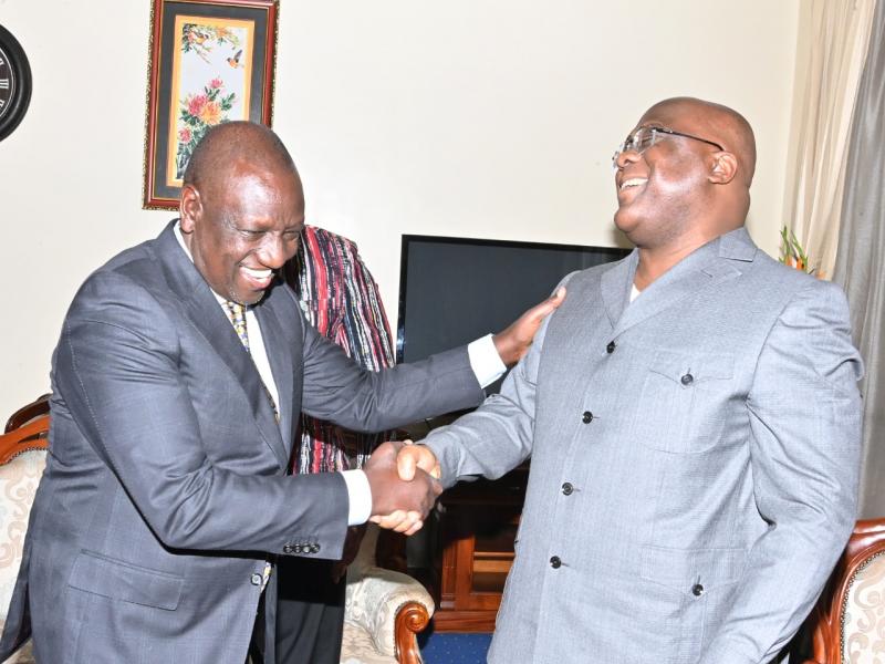 Le président Kenya Williams Ruto et son homologue congolais Félix Tshisekedi