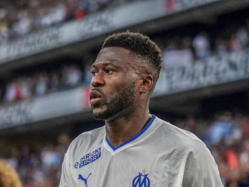 Chancel Mbemba sous les couleurs de l'Olympique de Marseille.