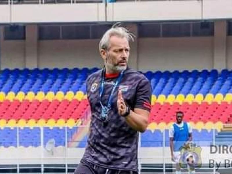 Sébastien Desabre, lors de la séance d'entraînement des Léopards A'.