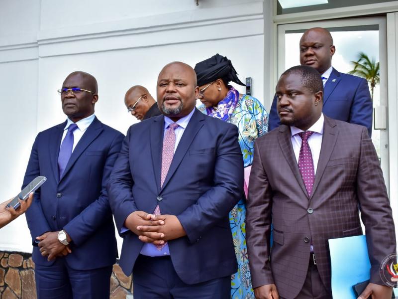 Les membres du comité de conjoncture au sortir de la réunion tenue, ce mercredi 28 septembre à Kinshasa