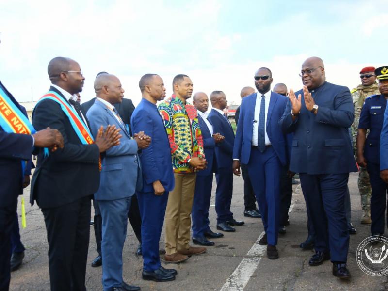 Arrivée du chef de l'État Félix Tshisekedi à Mbuji-mayi, chef lieu de la province du Kasaï Oriental