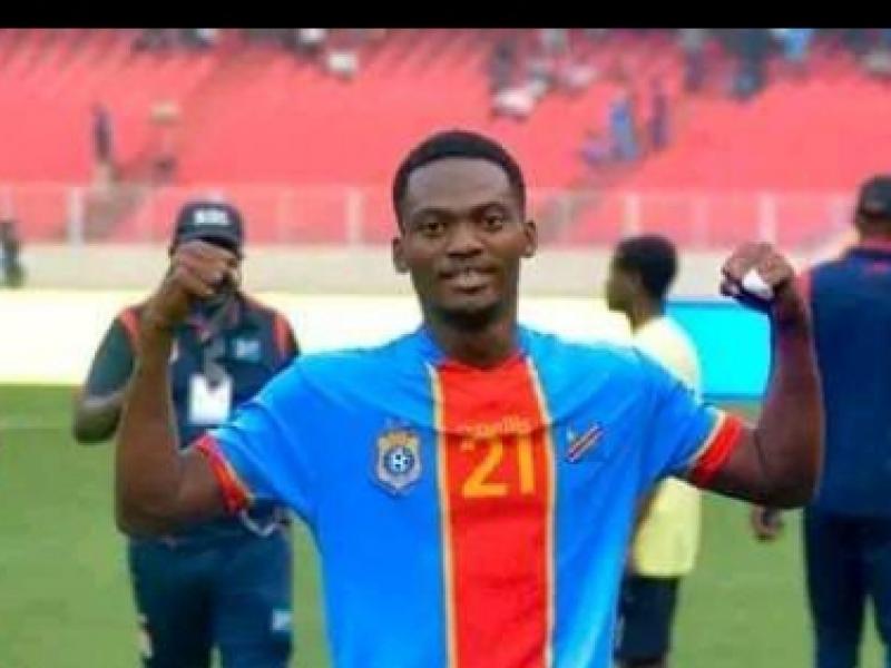 Le Léopard U23, Akram Bongonga, au stade des martyrs de Kinshasa.