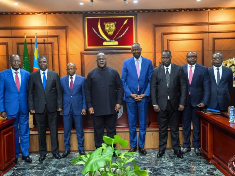 Le chef de l'État, Félix Tshisekedi et une délégation des notables Congolais tutsi rwandophones